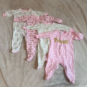 Gerber Pink and Cream Footies Set of 4